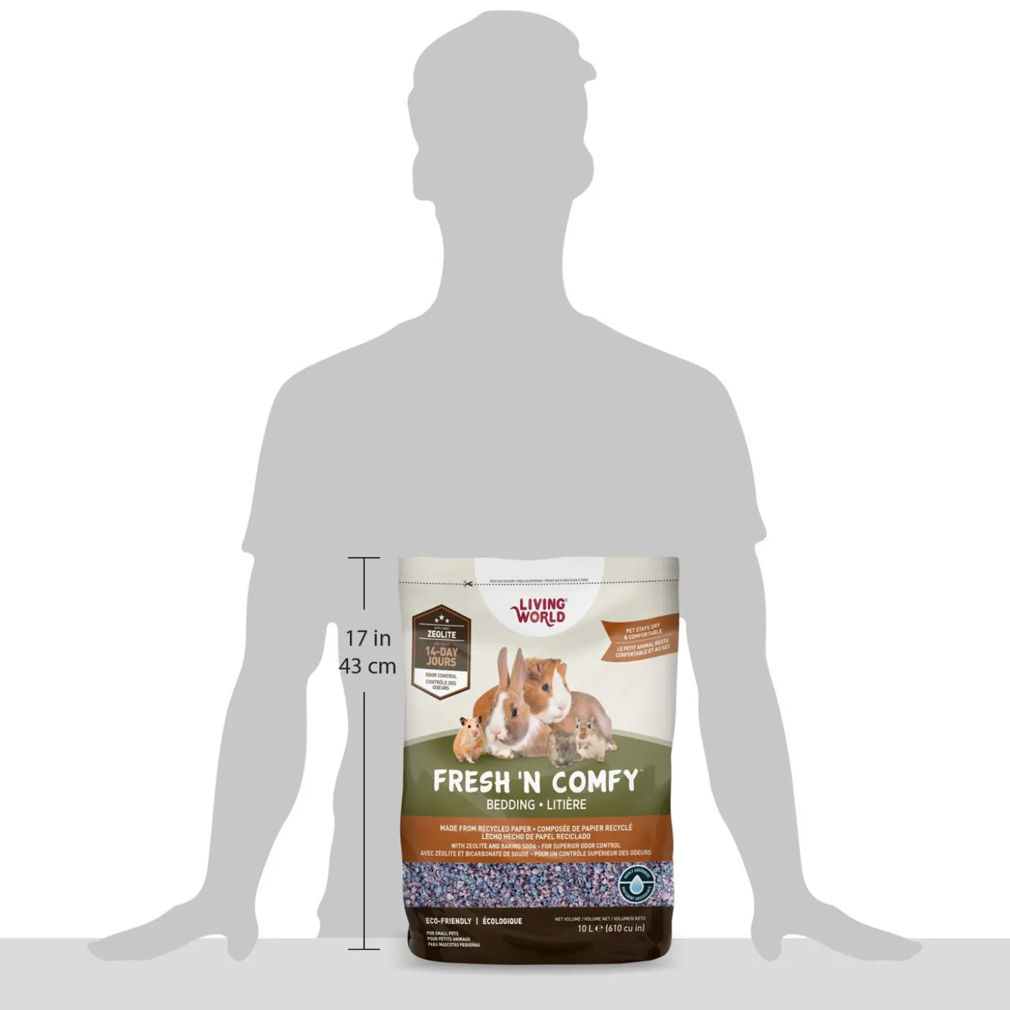 Fresh 'N Comfy small animal bedding, Confetti, 10L