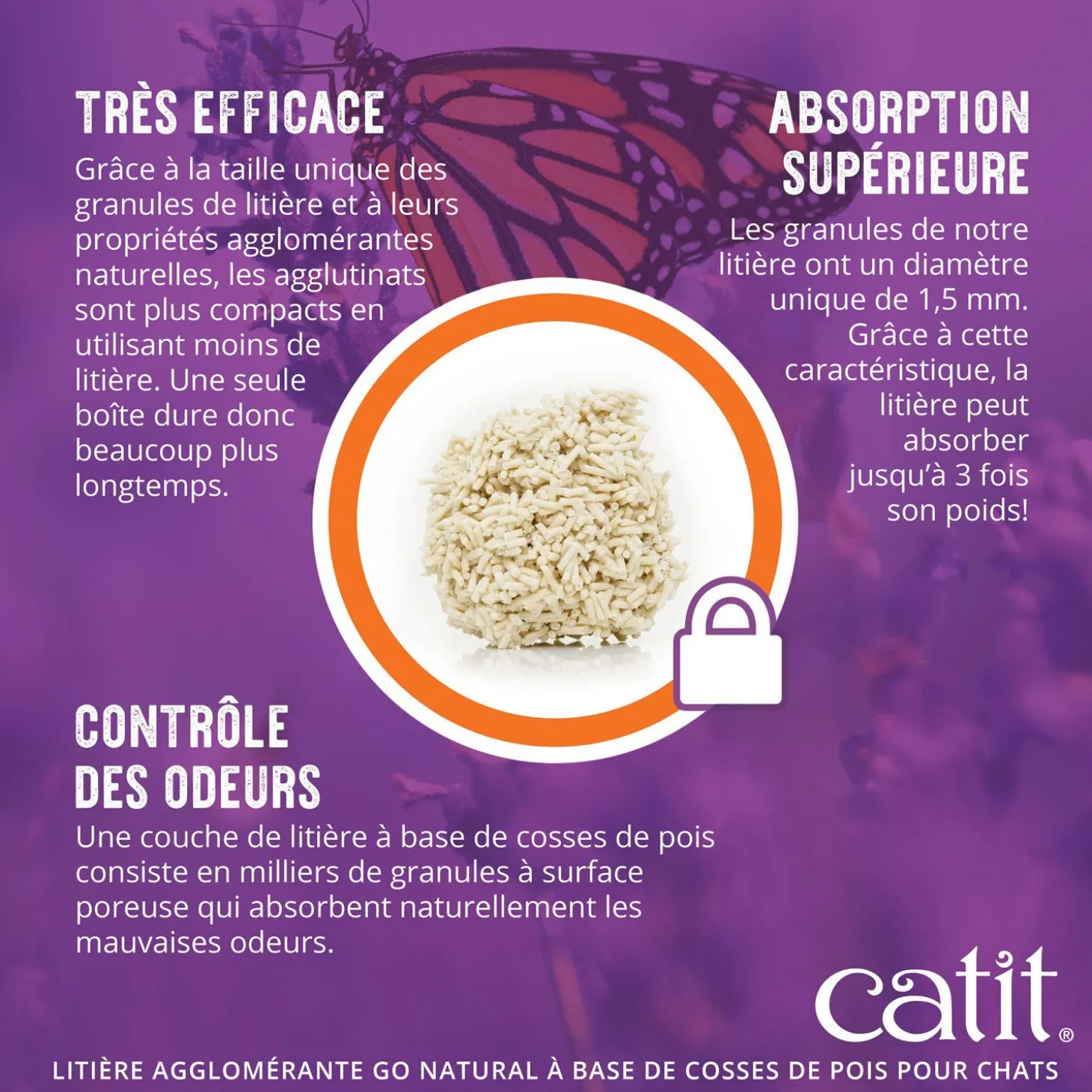 Go Natural! Pea Husk Clumping Cat Litter, Lavender