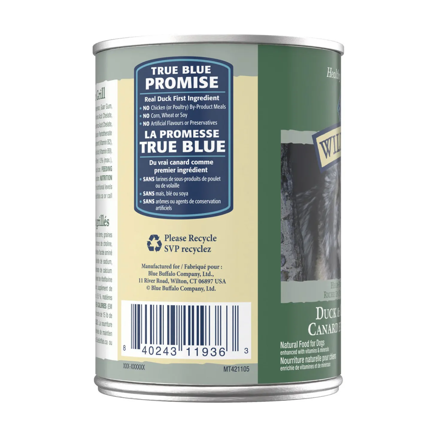Grain free duck and chicken grill wet food for dog