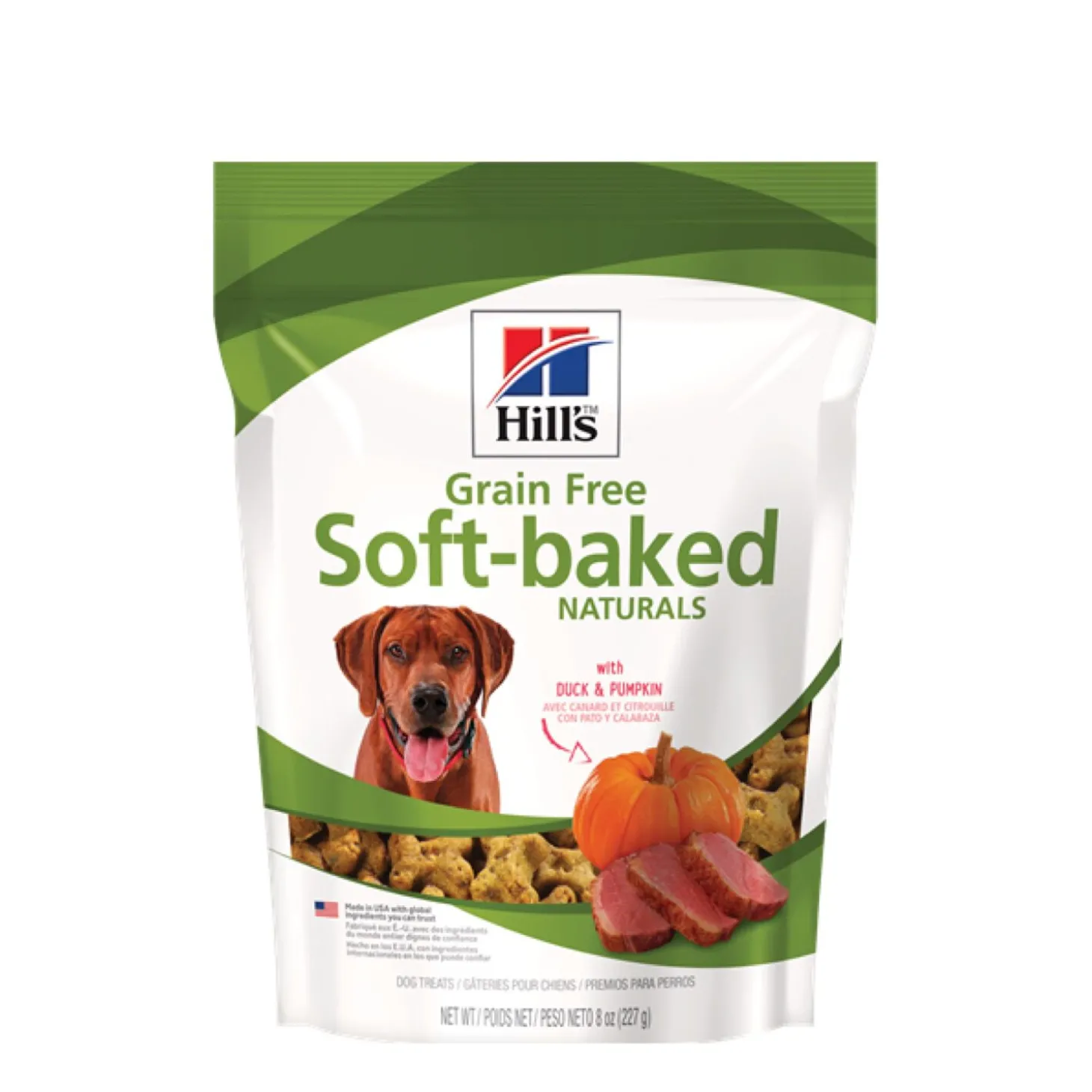 Grain free soft-baked naturals dog treats, with duck and pumpkin, 8 oz