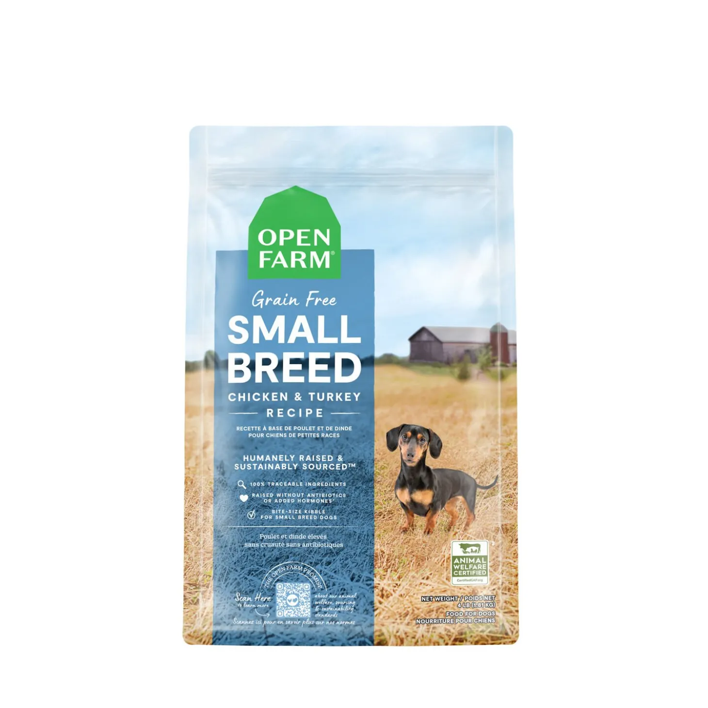 Grain-Free Small Breed Chicken and Turkey Recipe Dry Dog Food, 1.81 kg