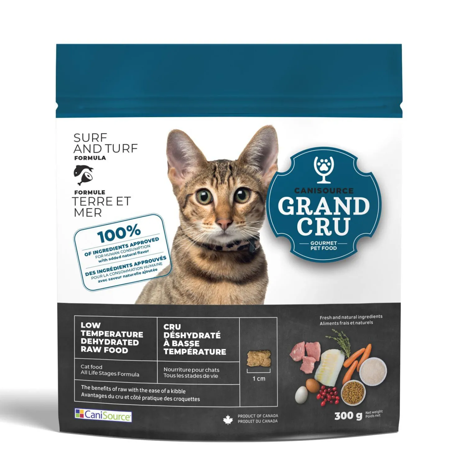 Grand Cru Raw Dehydrated Surf and Turf for Cats, 300 g