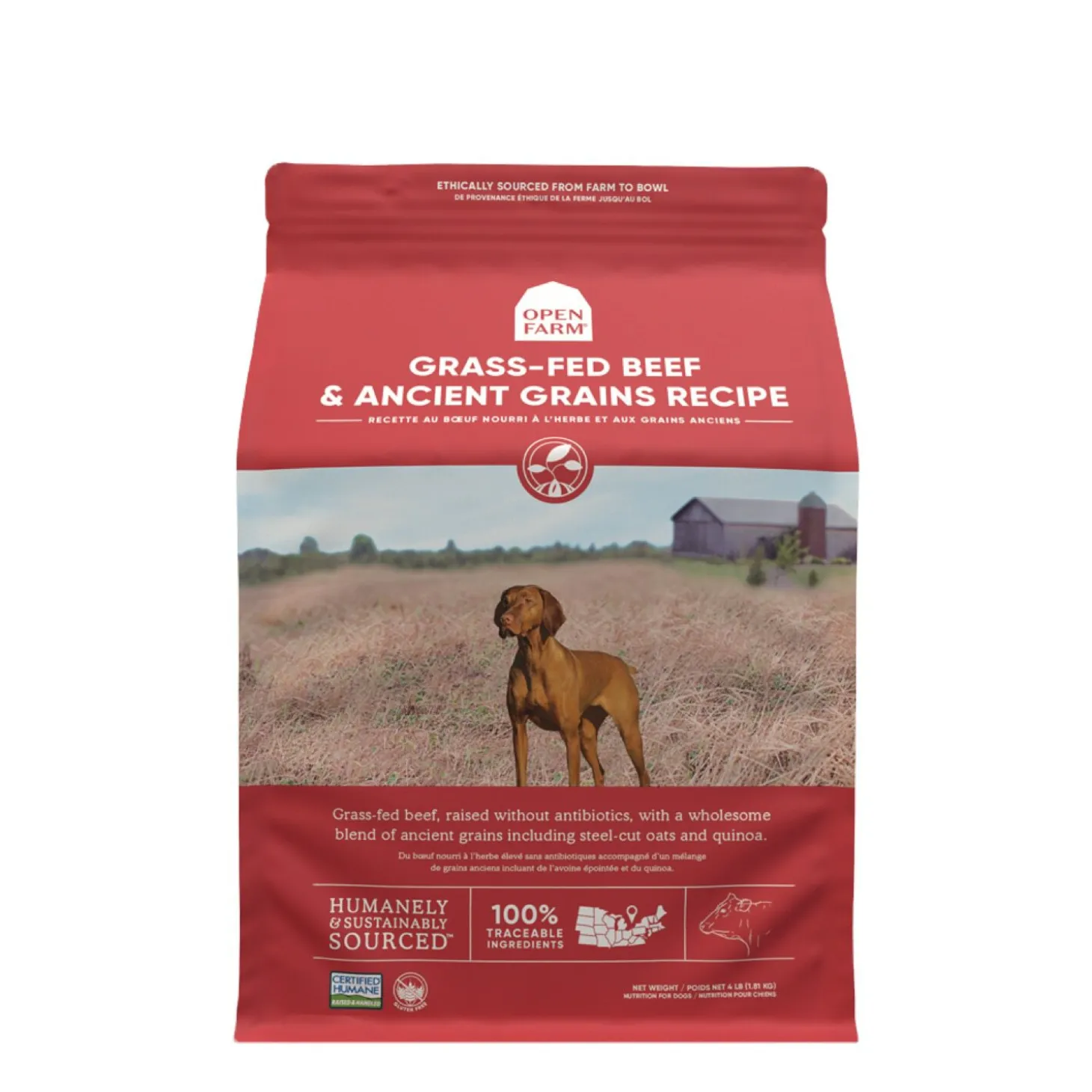 Grass-fed beef & ancient grains dry dog food