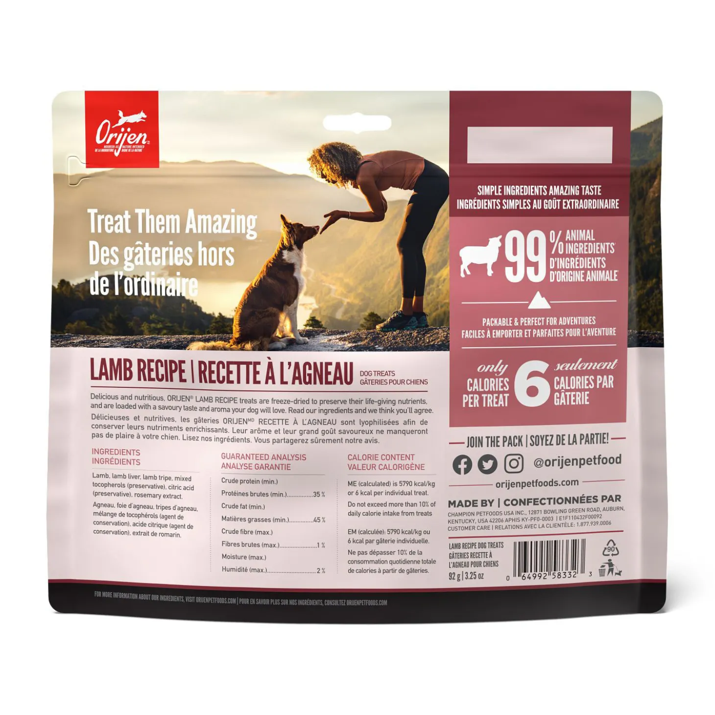 Grass-Fed Lamb Freeze-Dried Dog Treats, 92 g