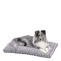 Grey swirl fur pet bed