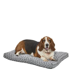 Grey swirl fur pet bed