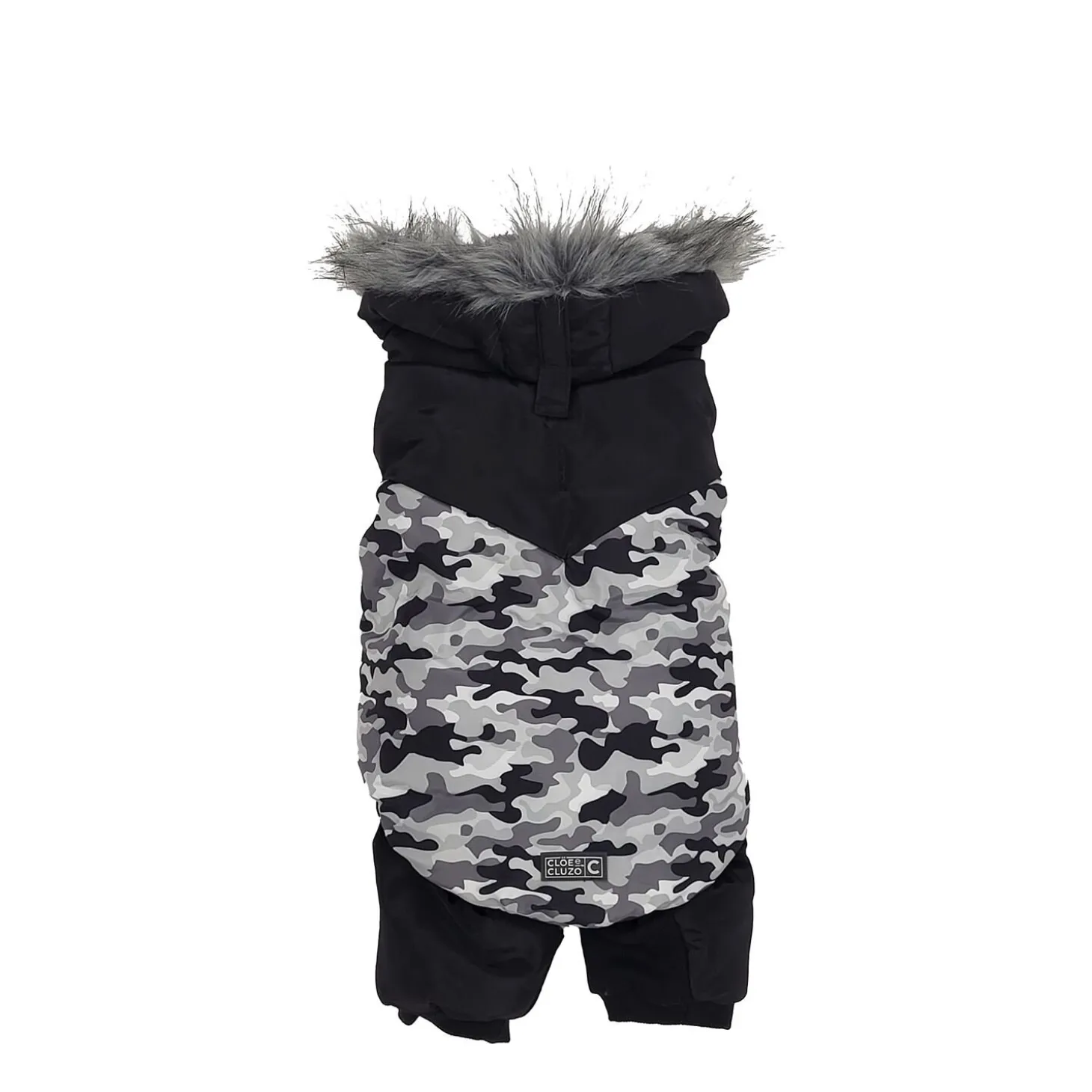 Grey Winter Snow Suit for Dog, M