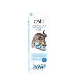 Groovy dancing fish toy for cats, blue