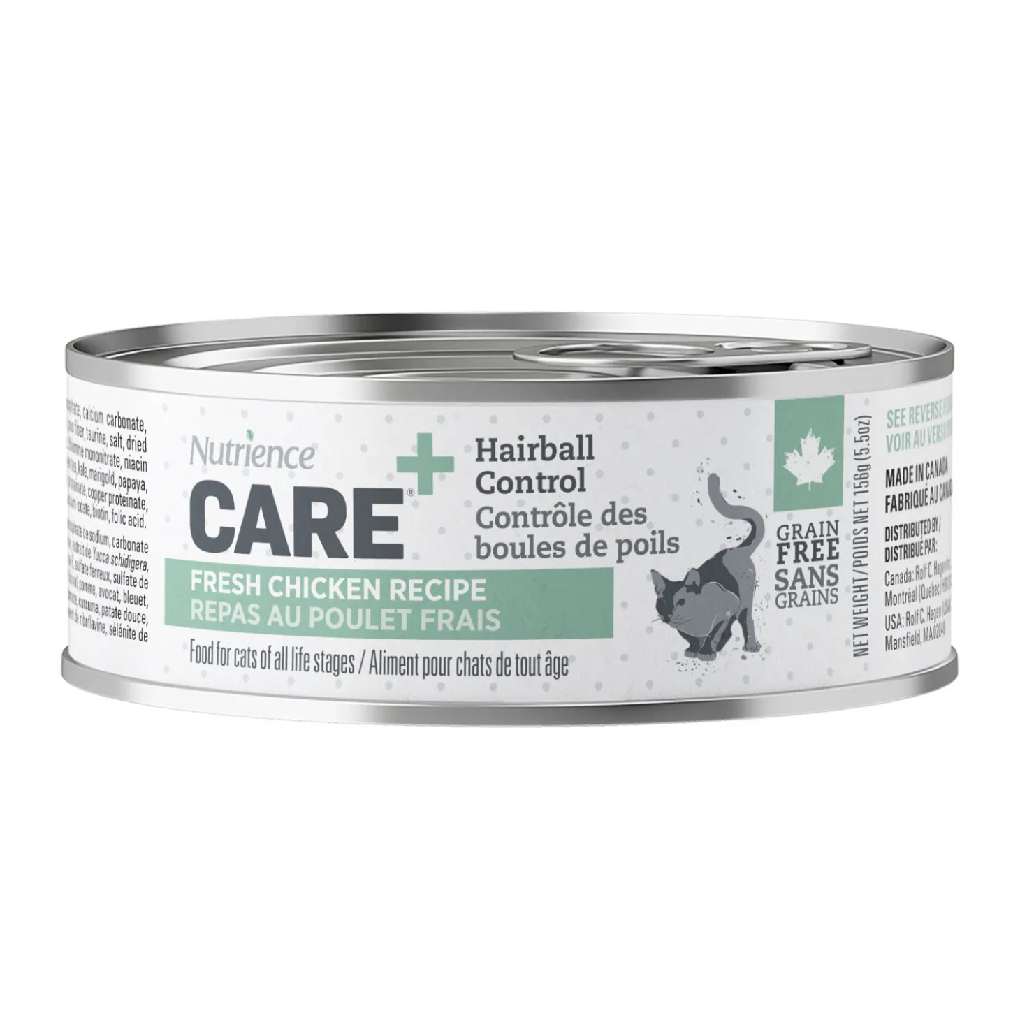 Hairball control pâté for cats, fresh chicken
