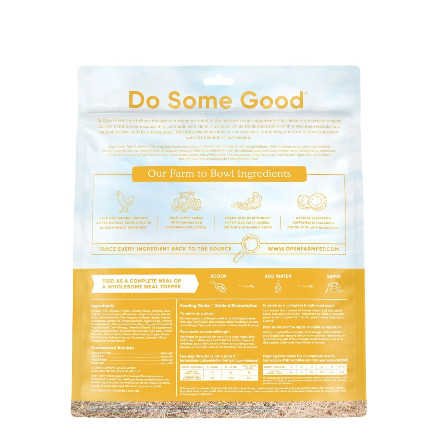 Harvest chicken freeze dried raw dog food