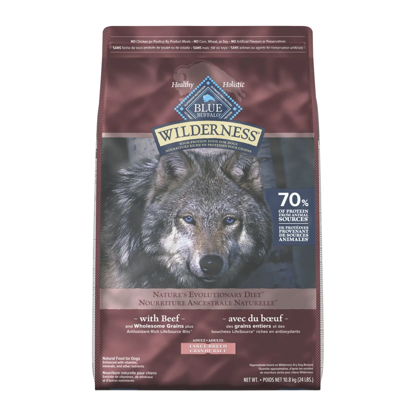 High Protein Beef Formula Dry Food for Large Breed Adult Dogs, 11 kg