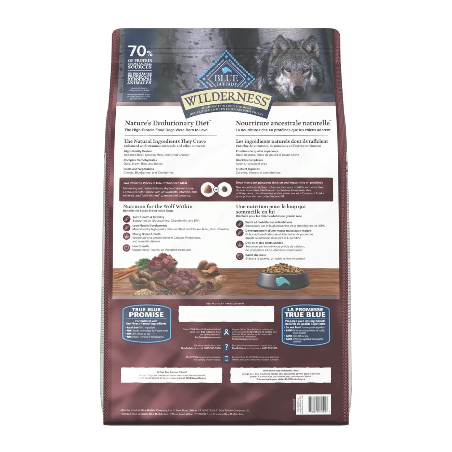 High Protein Beef Formula Dry Food for Large Breed Adult Dogs, 11 kg