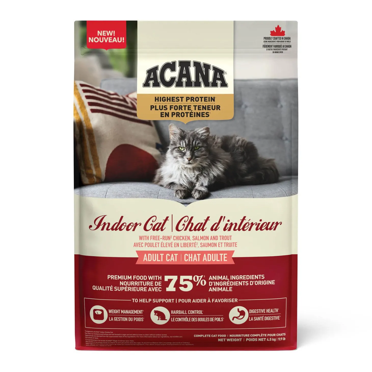 Highest Protein Indoor Dry Cat Food, 4.5 kg