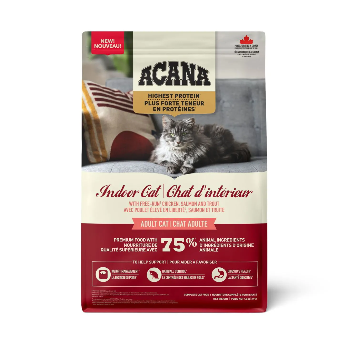 Highest Protein Indoor Dry Cat Food, 1.8 kg