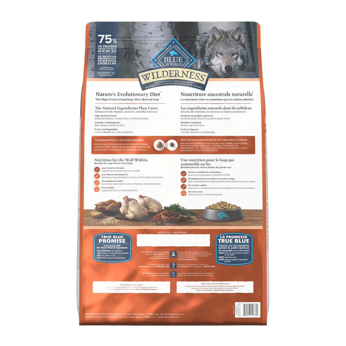 High-protein Chicken Dry Food for Large Breed Dogs, 10.8kg