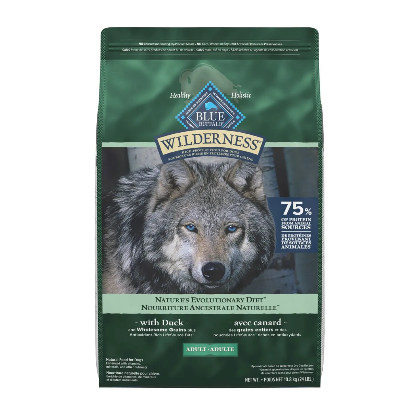 High-protein Duck Dry Food for Adult Dogs, 10.8 kg