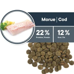 Hypoallergenic Grain-Free Cod Formula Dry Food for Adult Dogs, 2 kg