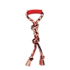 Knotted rope with dental floss for dogs, red