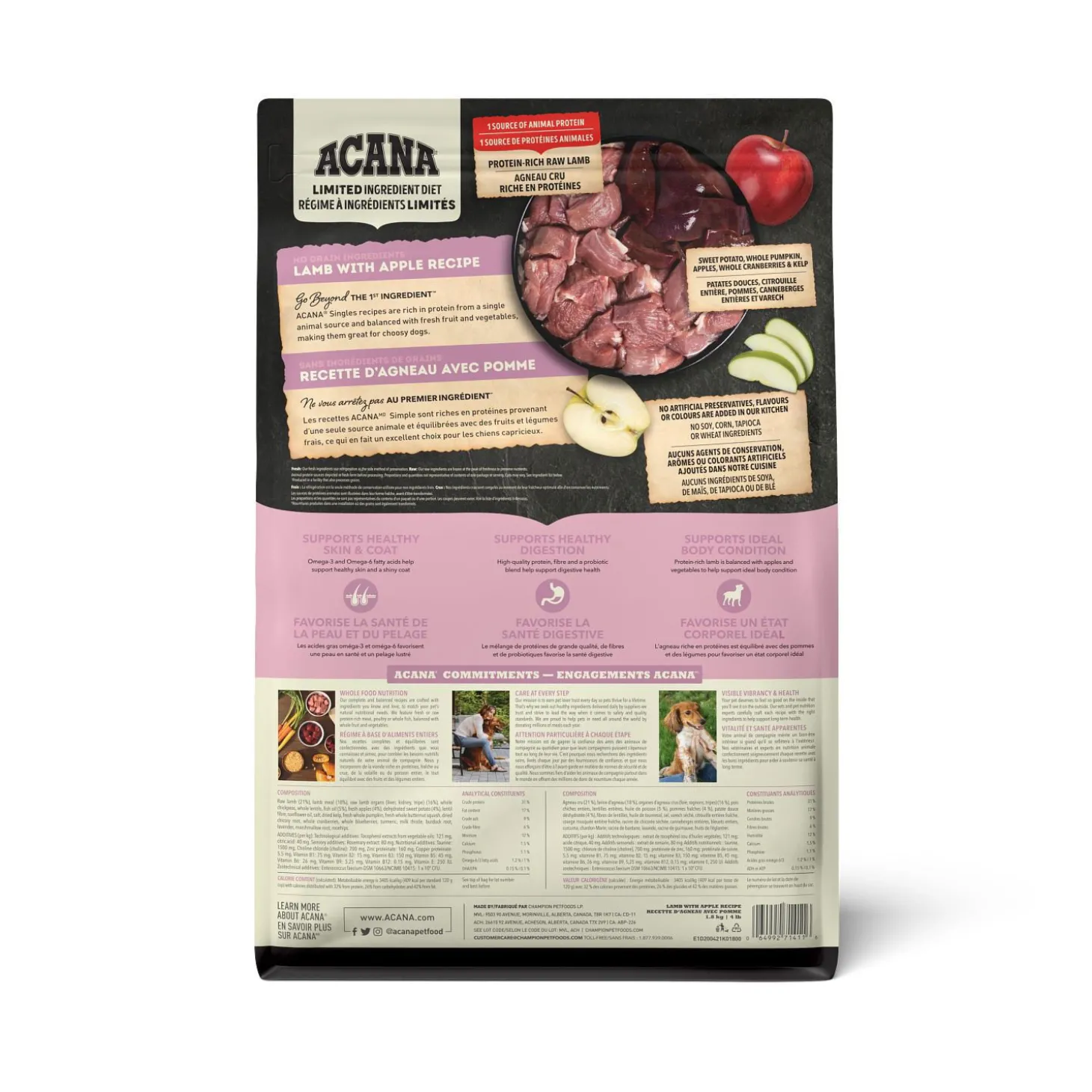 Lamb & Apple Dry Dog Food Recipe, 1.8 kg