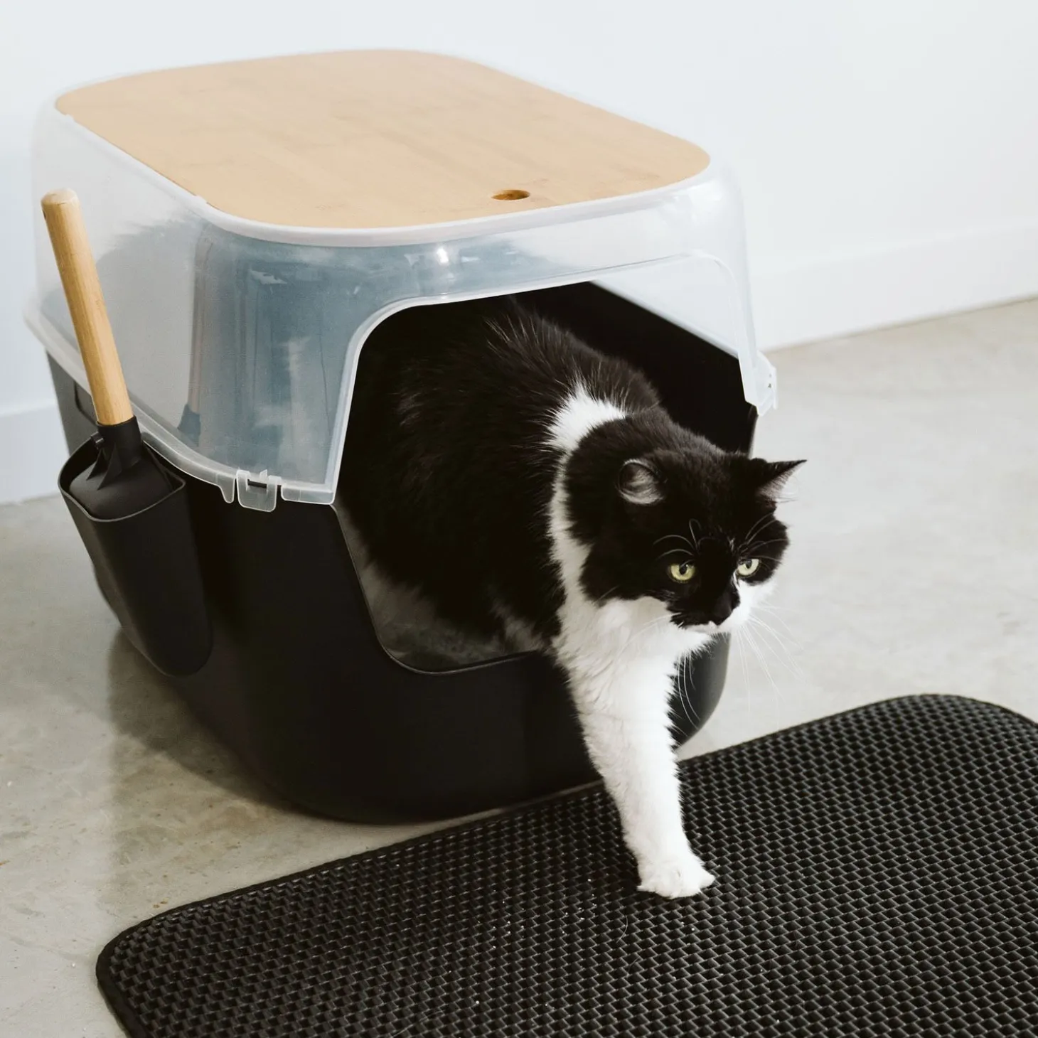 Large Luxury Litter Box with Bamboo Top