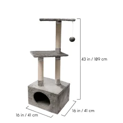 London Two-tiered Cat Tree with Scratching Post