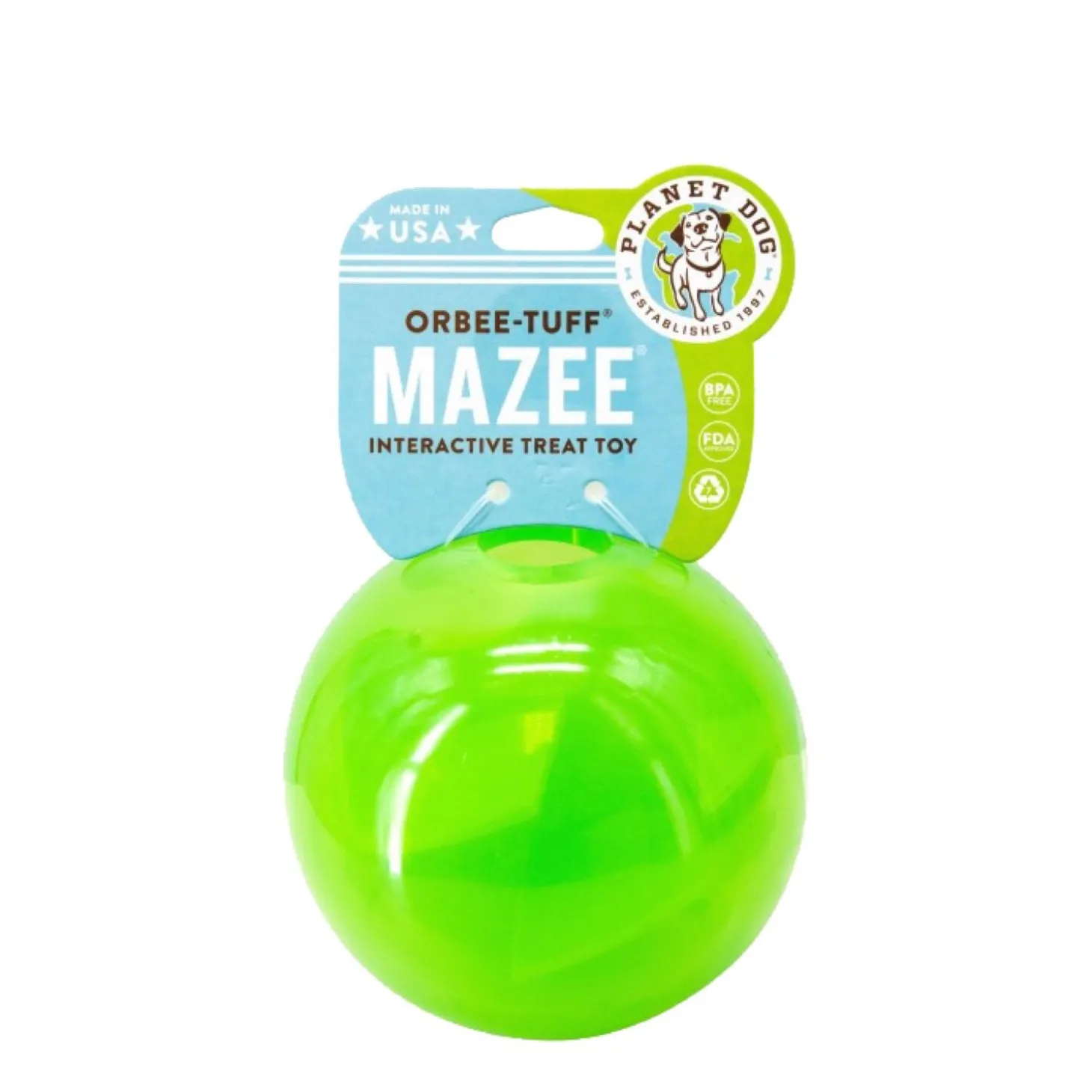 Mazee ball for dogs, green
