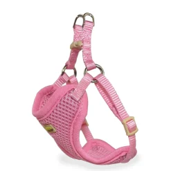 Mesh harness for very small dog, pink