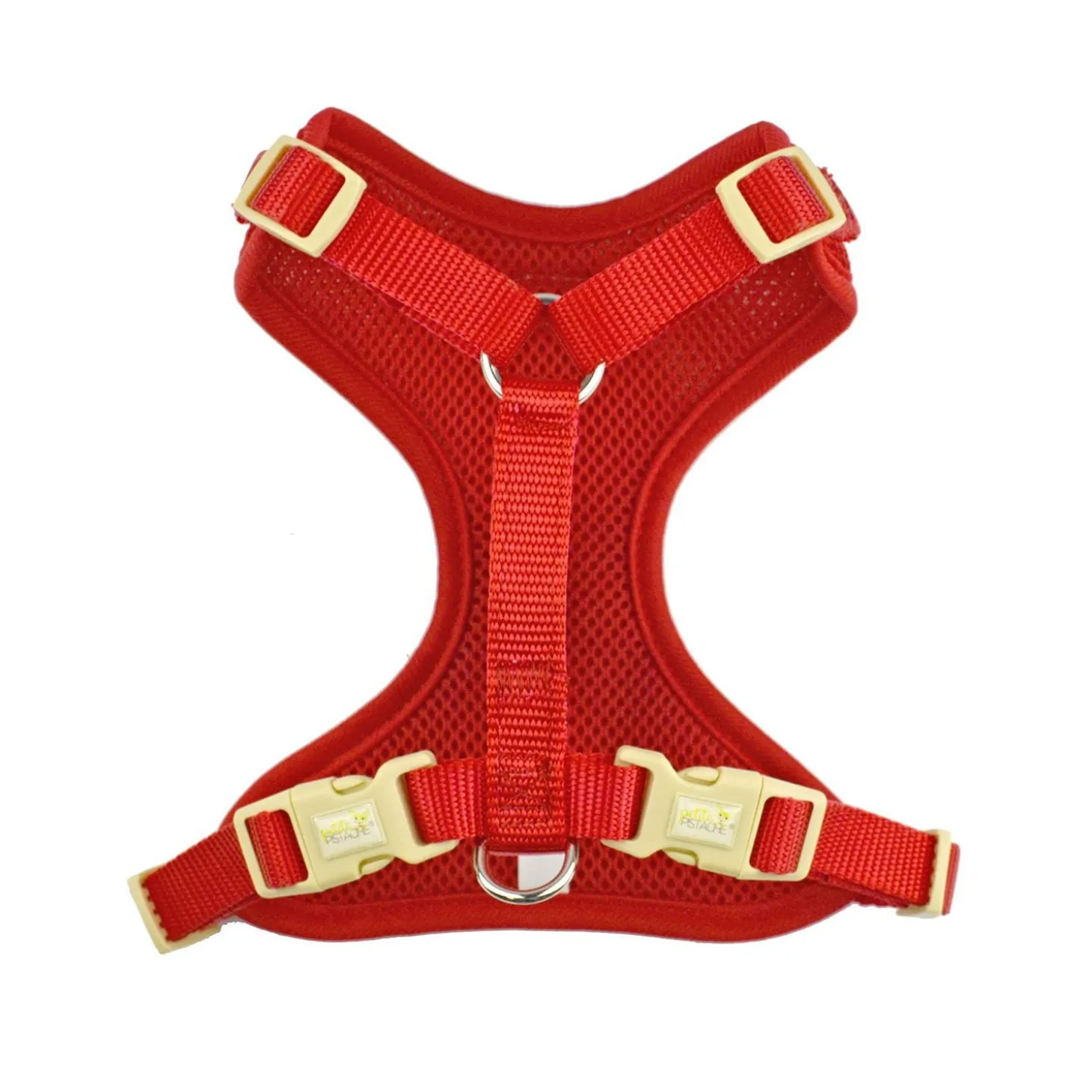Mesh harness for very small dog, red