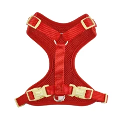 Mesh harness for very small dog, red