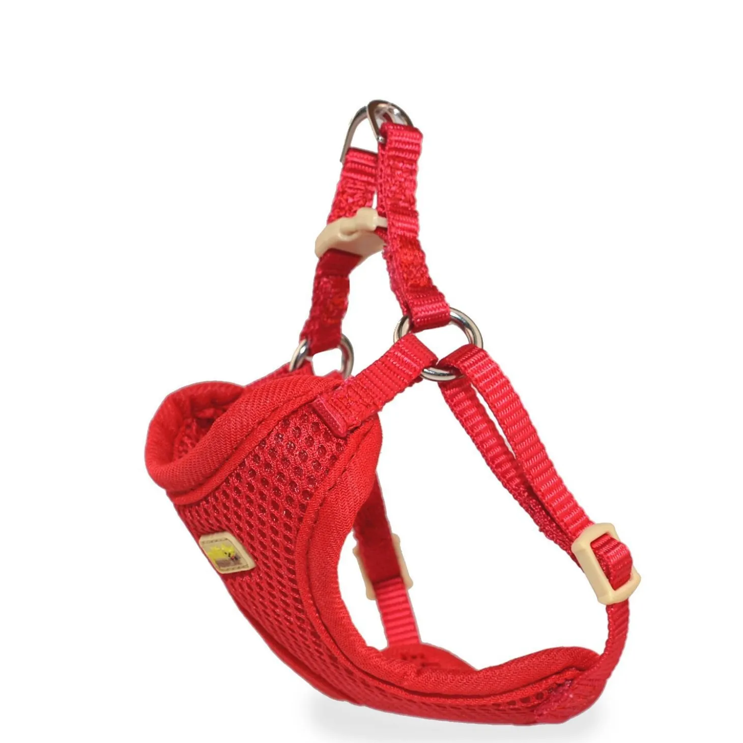 Mesh harness for very small dog, red