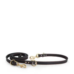 Multifunctional black leather leash