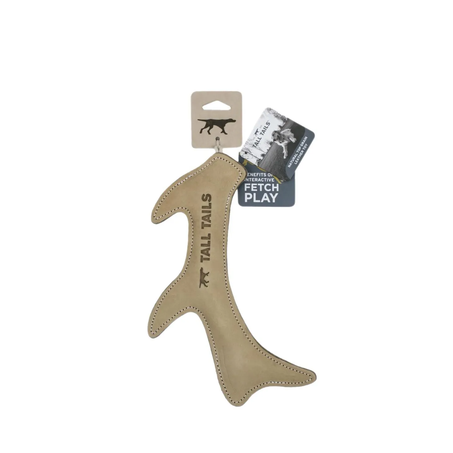 Natural Leather Antler Dog Toy