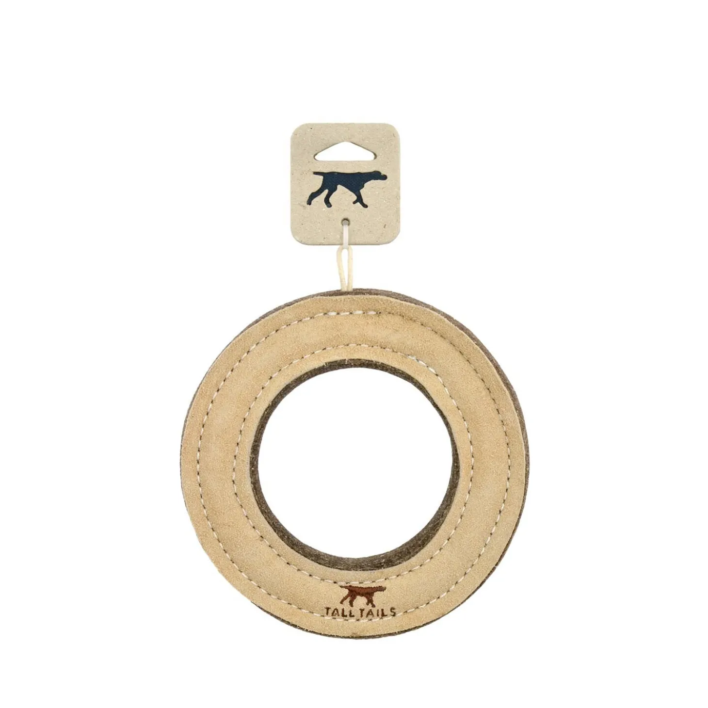 Natural Leather Ring Dog Toy