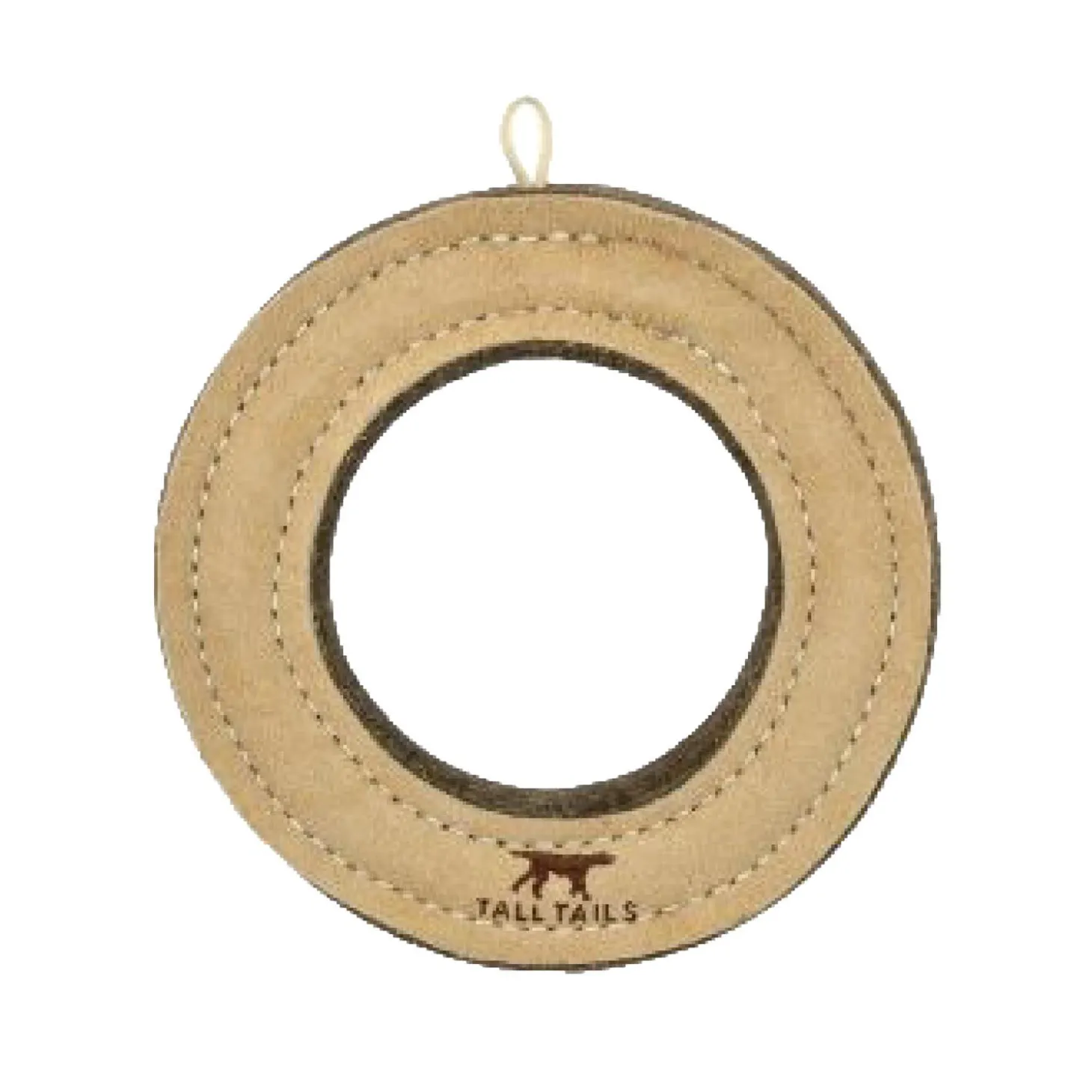 Natural Leather Ring Dog Toy
