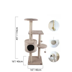Norway Three Tiered Cat Tree with House and Toys