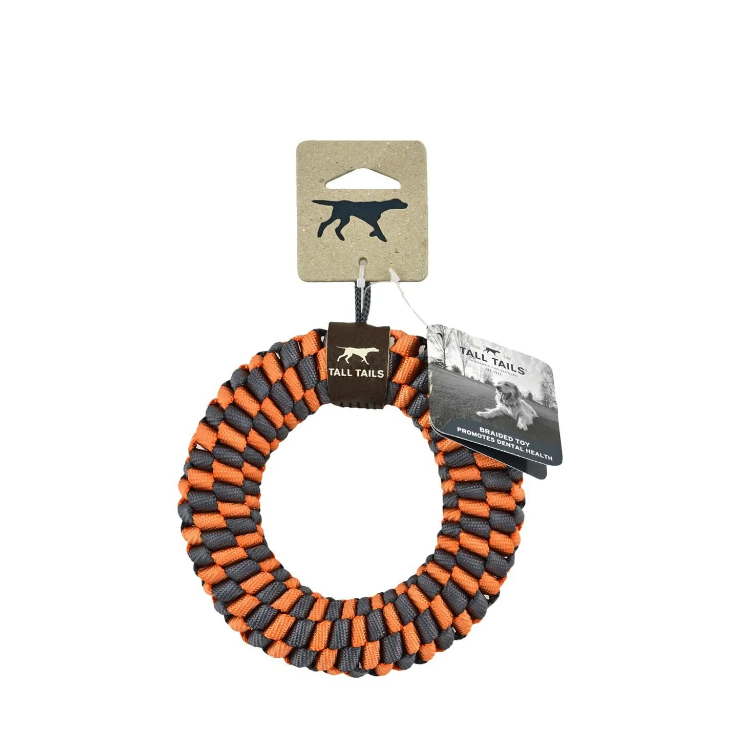 Orange Braided Ring Dog Toy