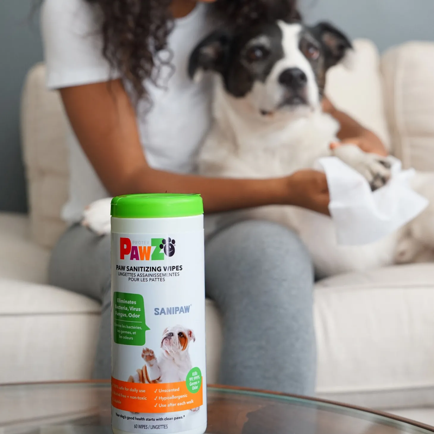 Paw sanitizing wipes