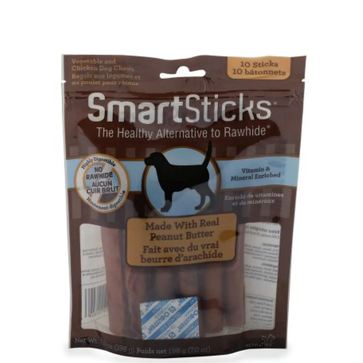 Peanut butter flavoured sticks, pack of 10