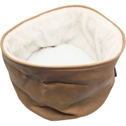 Pecan Faux Leather Basket