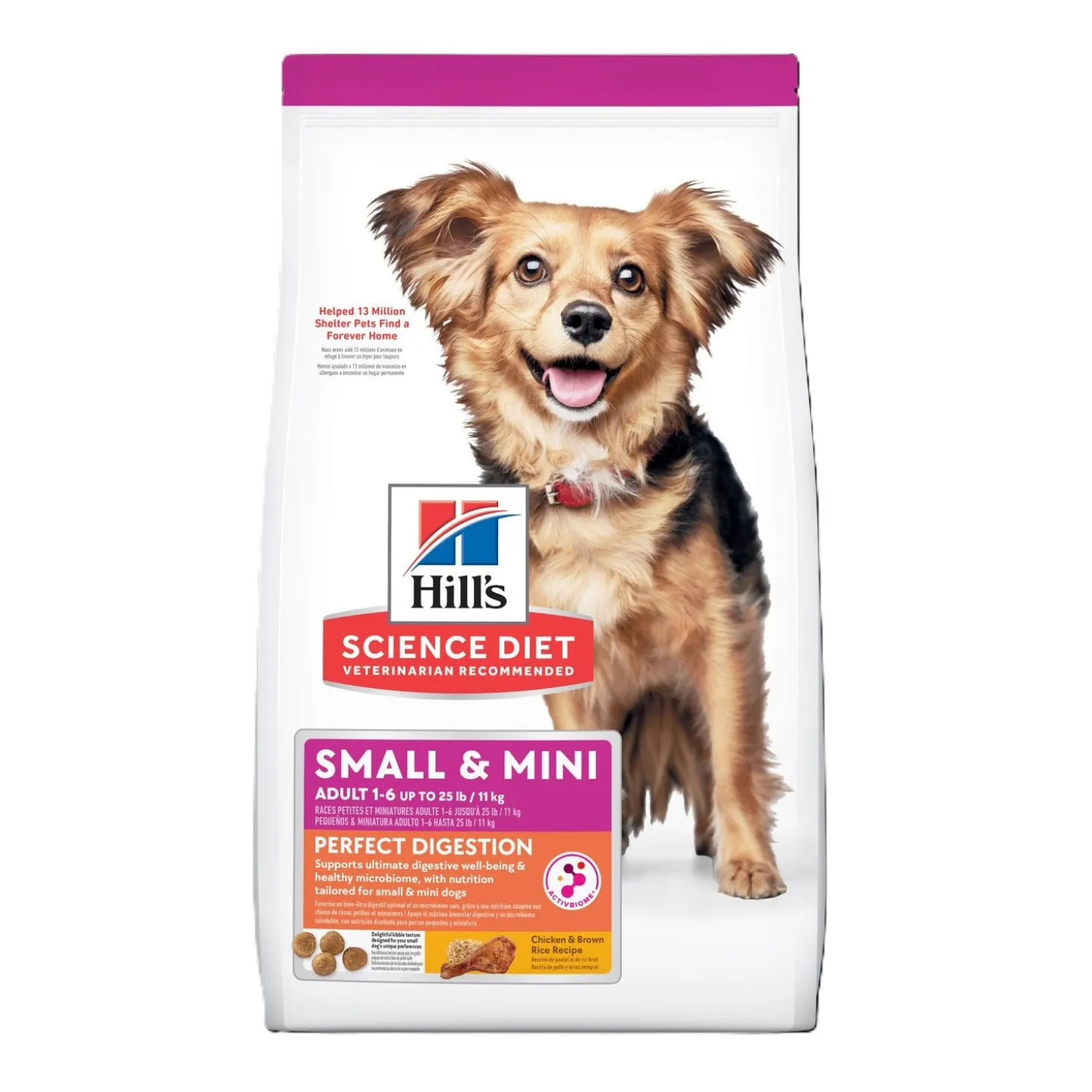 Perfect Digestion Small & Mini Chicken & Brown Rice Dry Food for Adult Dogs, 1.58 kg