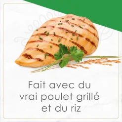 Petites wet food for cats, grilled chicken and rice