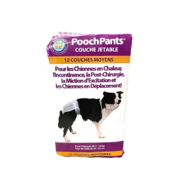 PoochPants Disposable Absorbent Diaper for Dogs, M