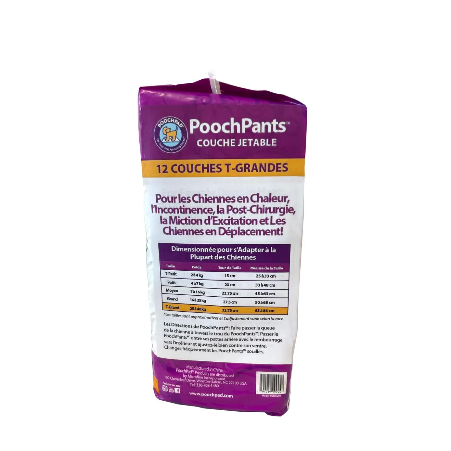 PoochPants Disposable Absorbent Diaper for Dogs, XL
