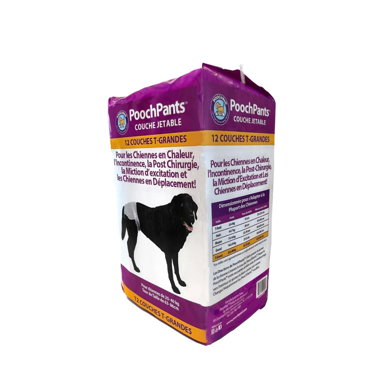 PoochPants Disposable Absorbent Diaper for Dogs, XL
