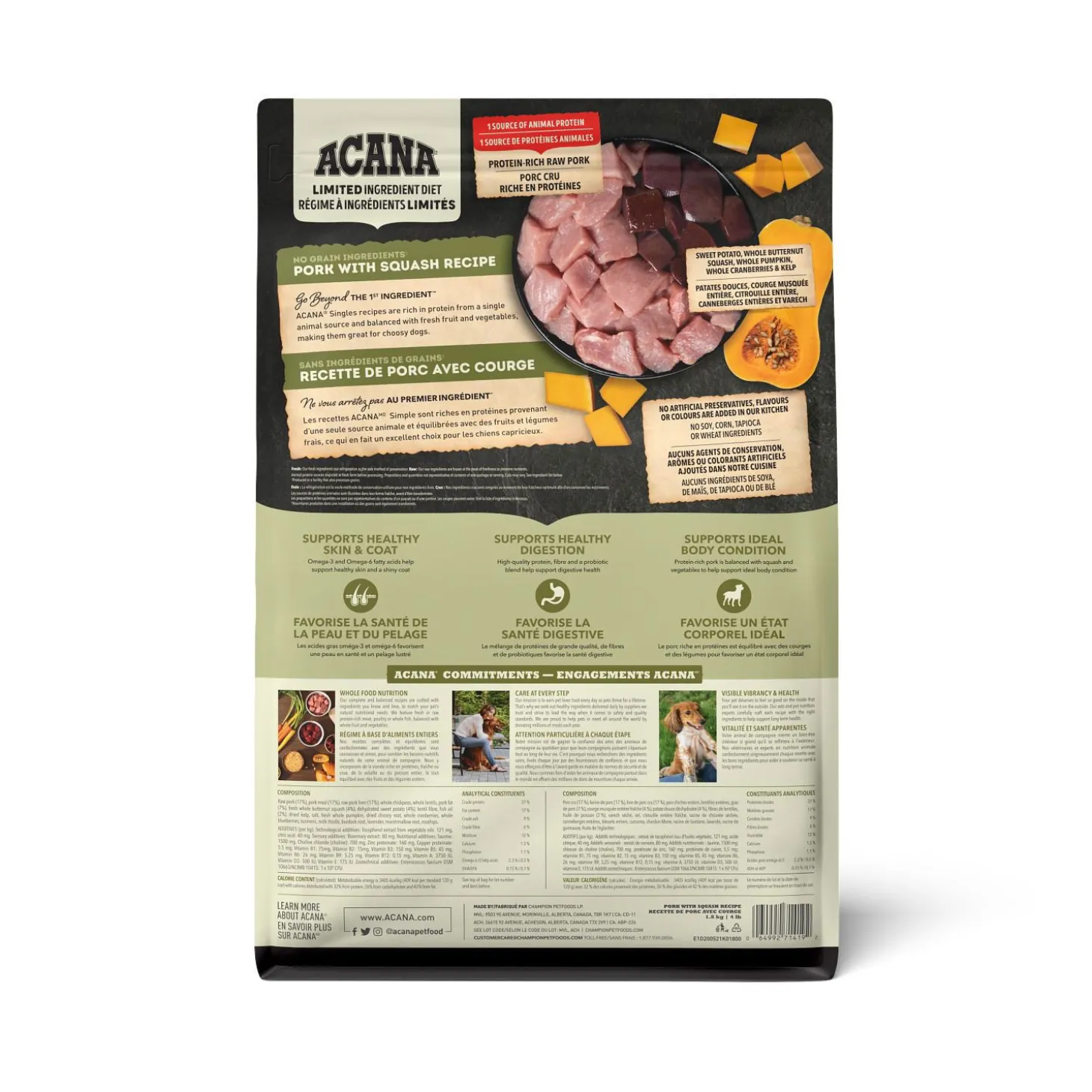 Pork & Squash Dry Dog Food Recipe, 1.8 kg