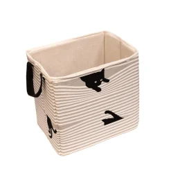 Printed Cotton Basket with Handles