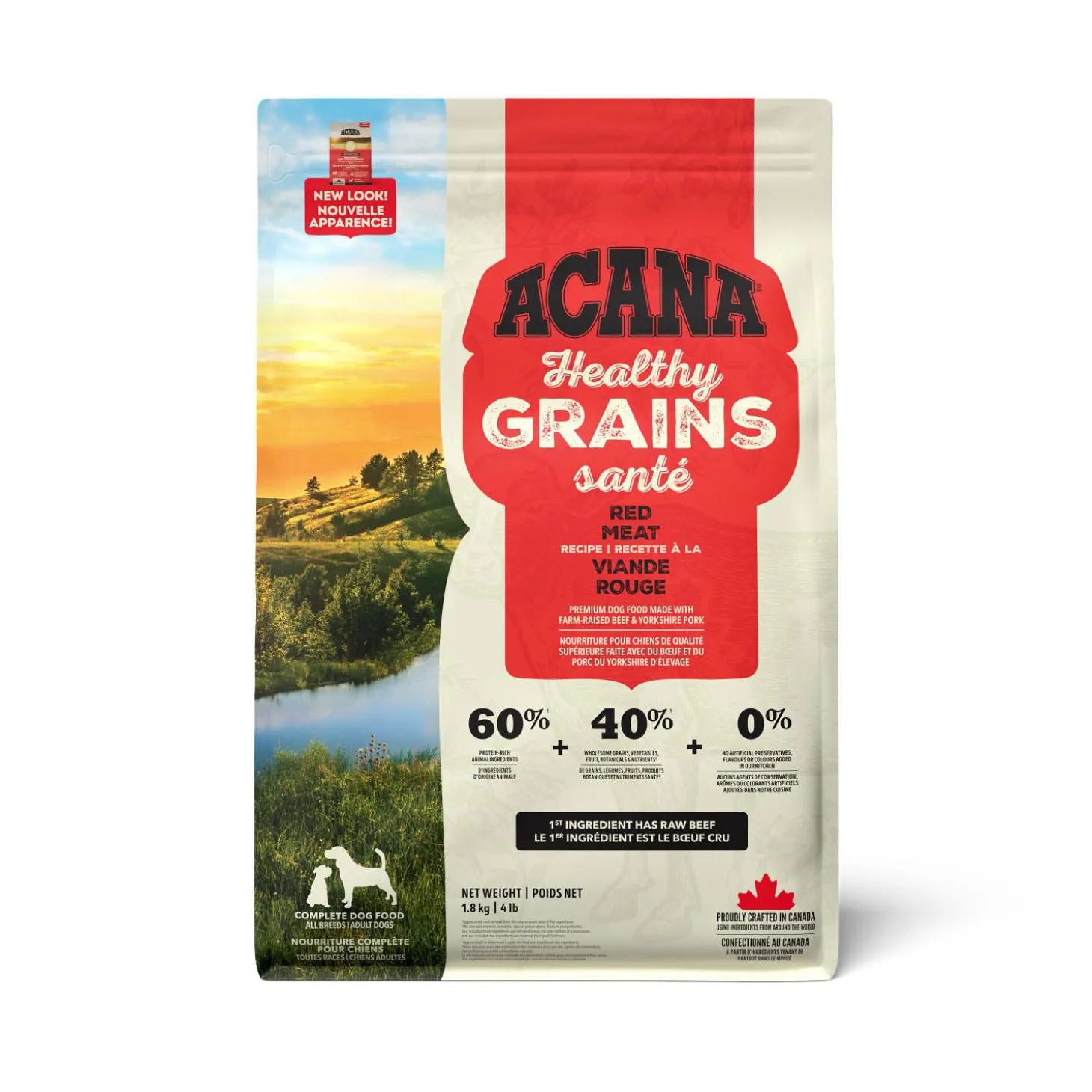 Ranch-Raised Red Meat Dry Dog Food, 1.8 kg