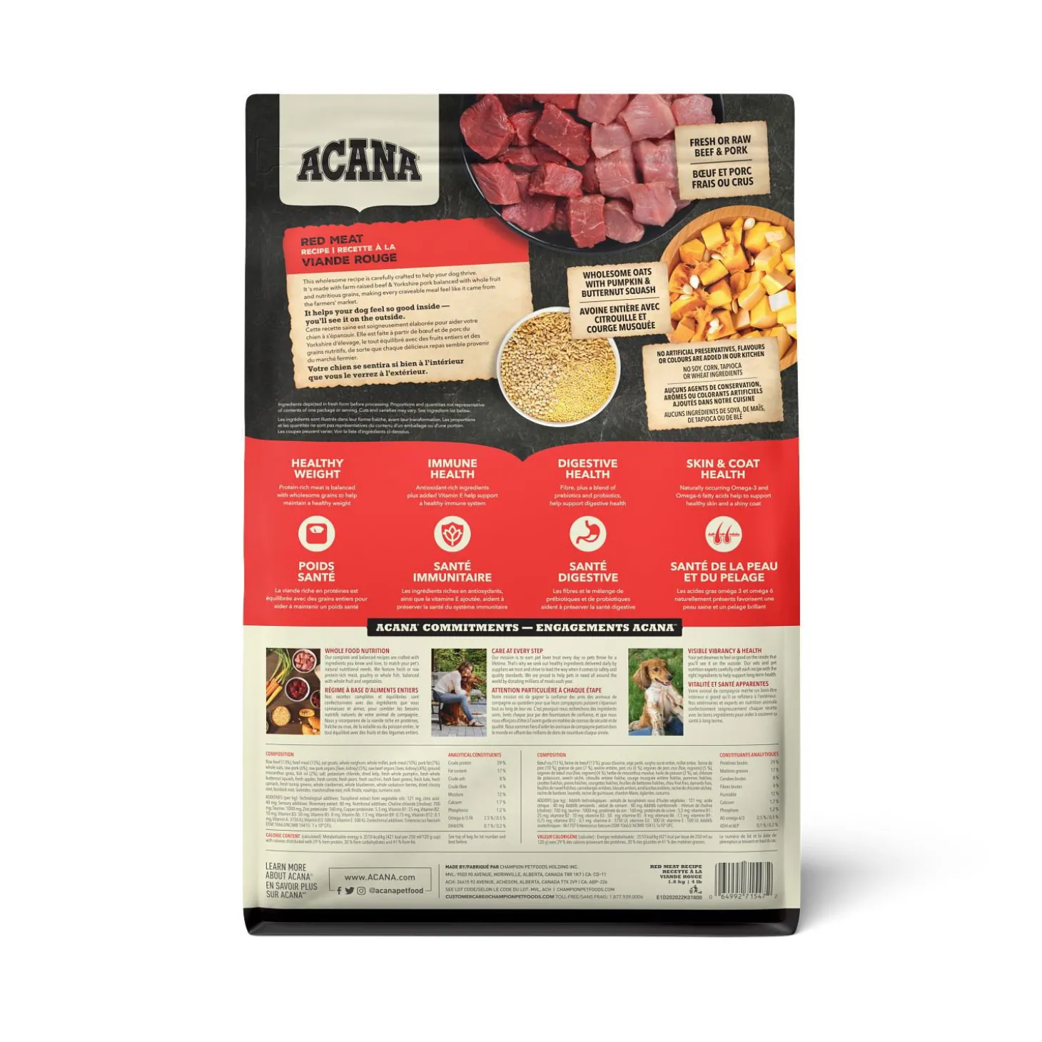 Ranch-Raised Red Meat Dry Dog Food, 1.8 kg