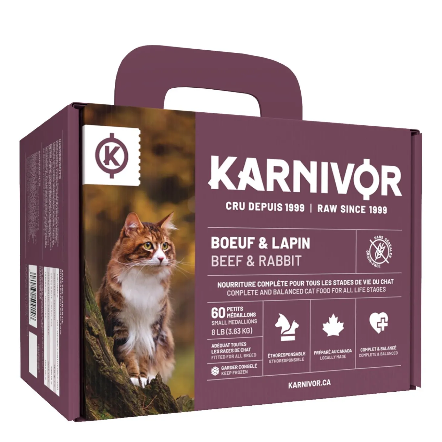 Raw Beef and Rabbit Cat Food, 8lb