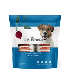 Raw dog food, duck and lamb